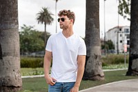 Man in white tee and jeans, summer outfit