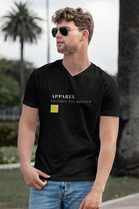 T-shirt mockup psd design, men&rsquo;s apparel fashion design