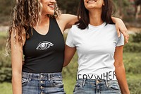 Women&rsquo;s tee mockups psd, casual wear fashion