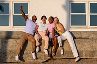 Group of friends at the Venice beach, community of inclusion & equality