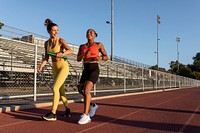 Amputee athlete running, paralympic sports photo