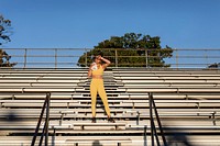 Woman athlete resting after a workout 