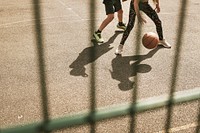 Basketball background, kids playing basketball, summer hobby