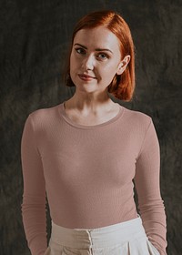 Long sleeve mockup psd, women's autumn apparel fashion design