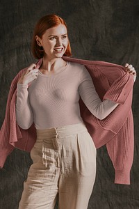 Women's long sleeve mockup, autumn apparel fashion design psd