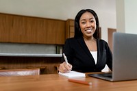 Successful businesswoman working from home in the pandemic 