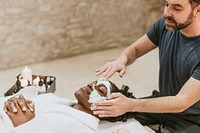 Facial mask spa, relaxation photo