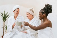 Spa day with friends, health & wellness photography