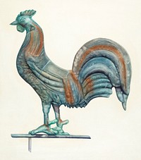 Copper Cock Weather Vane (1935–1942) by Harriette Gale. Original from The National Gallery of Art. Digitally enhanced by rawpixel.