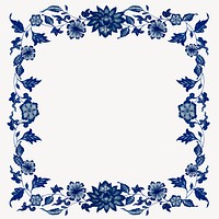 Blue vintage flower frame, decorative design