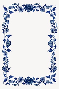 Blue vintage flower frame, decorative design