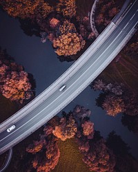 Aerial view of a road in Vaihingen an der Enz, Germany