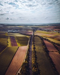 Aerial view of fields in Herrenberg, Germany