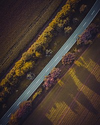 Aerial view of a road through Vaihingen an der Enz, Germany