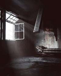 Abandoned grungy room in a house
