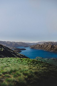 Hills and lake near to Queenstown, New Zealand