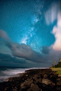 Milky Way crossing the night sky in Poipu Hawaii, USA