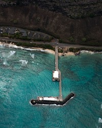 Aerial view of a jetty