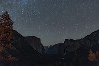 Starry night in Yosemite Valley California, USA