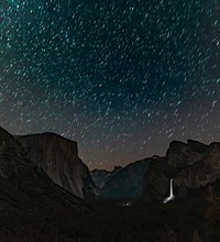 Starry night in Yosemite Valley California, USA