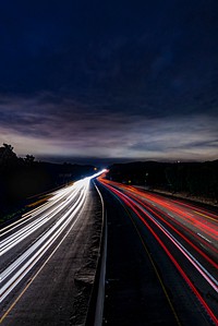 Long exposure scene of a vehicle light tail