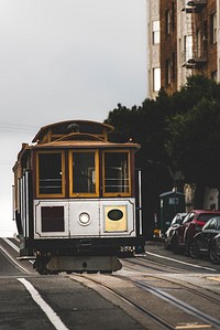 Cable car on Lombard Street in San Francisco, USA