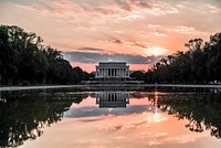 Sunrise at the Lincoln Memorial in Washington DC