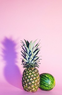 Pineapple and a watermelon