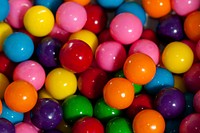 Close up of colorful chewing gums