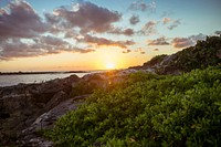 Sunset view overlooking the sea