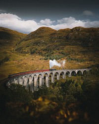 Train on a Glenfinnan Viaduct, Scotland