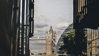 Inner city of London with a view of the Tower Bridge