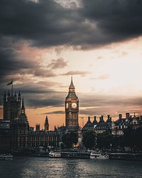 Big Ben by the river Thames in London