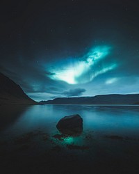 Northern light at Westfjords, Iceland