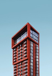 Modern red building in London, United Kingdom