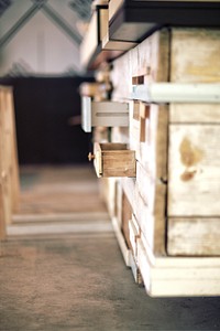 Close up of wooden drawers. Visit Kaboompics for more free images.