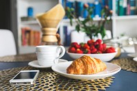 Fresh croissants on a breakfast table. Visit Kaboompics for more free images.