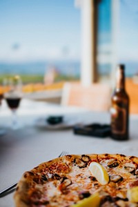 Closeup of an Italian pizza. Visit <a href="https://kaboompics.com/" target="_blank">Kaboompics</a> for more free images.
