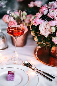 A glass of rose wine. Visit Kaboompics for more free images.