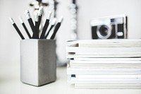 Pencils on a table. Visit Kaboompics for more free images.