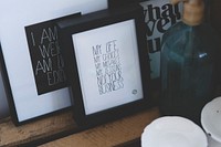 Frames on a table. Visit <a href="https://kaboompics.com/" target="_blank">Kaboompics</a> for more free images.