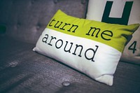 Turn me around cushion. Visit <a href="https://kaboompics.com/" target="_blank">Kaboompics</a> for more free images.