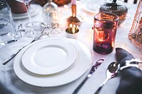 Dining table setting decorations. Visit Kaboompics for more free images.