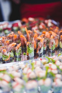 Appetizers at a buffet. Visit Kaboompics for more free images.