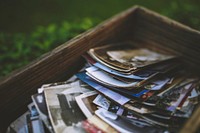 Vintage photos in an old box. Visit Kaboompics for more free images.