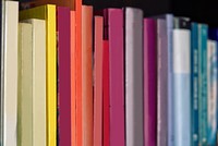 Row of colorful books. Visit <a href="https://kaboompics.com/" target="_blank">Kaboompics</a> for more free images.