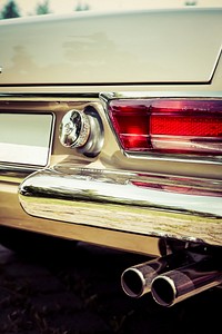 Close up of a vintage car