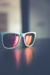 Sunglasses on a table