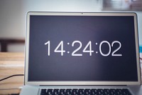 The time on a laptop screen