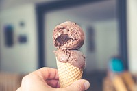 Cone with chocolate ice cream